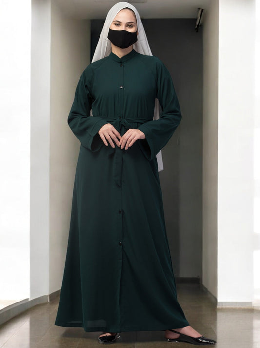 Front Open Abaya With Side Pockets