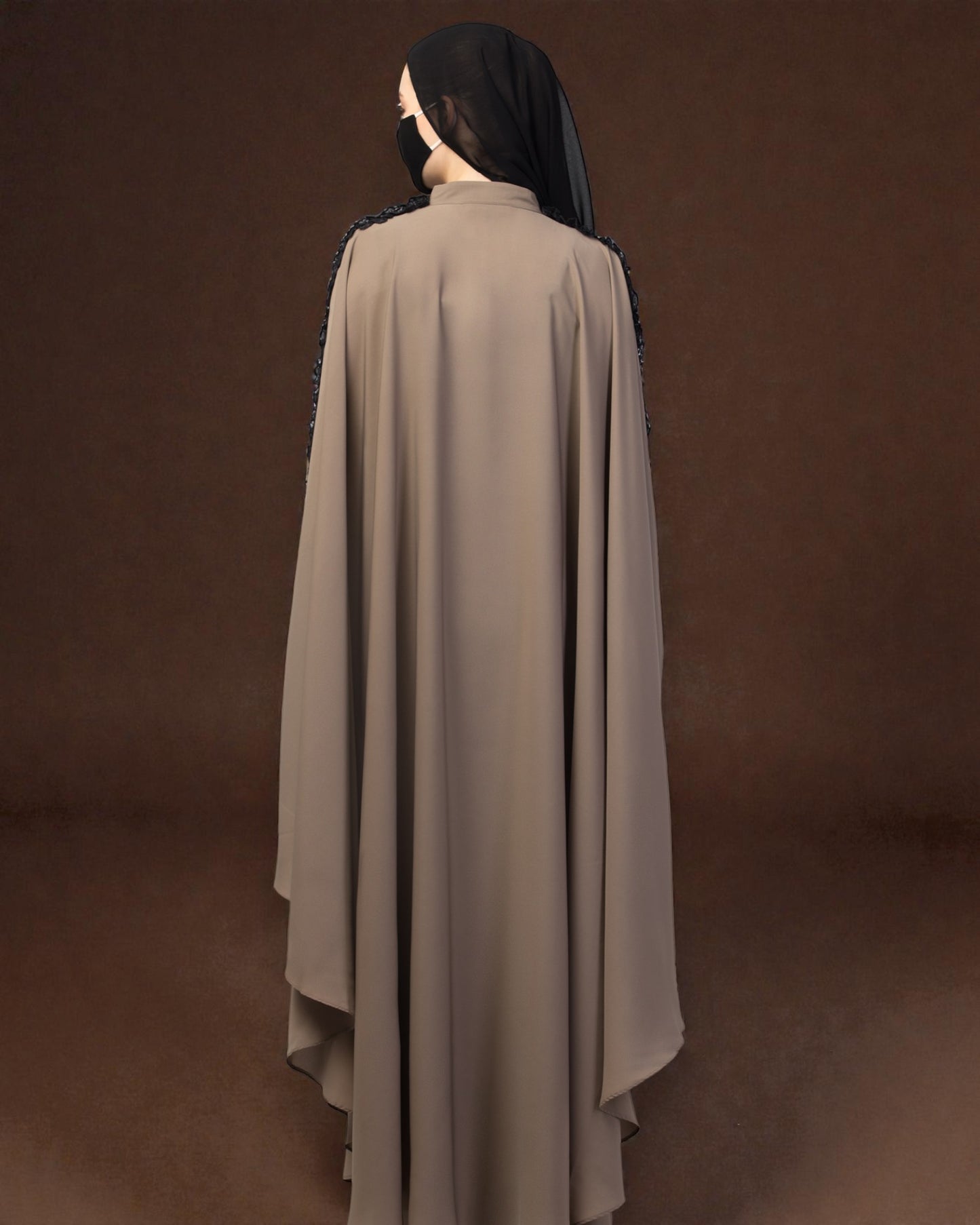 Plain Color Irani Kaftan With Ruffles.