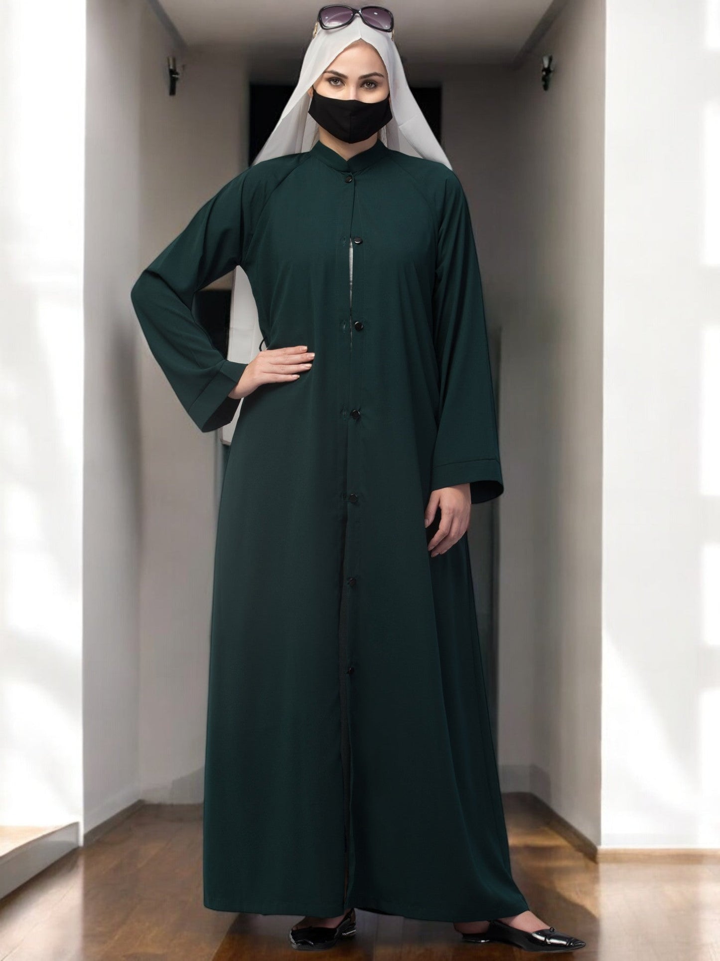 Front Open Abaya With Side Pockets