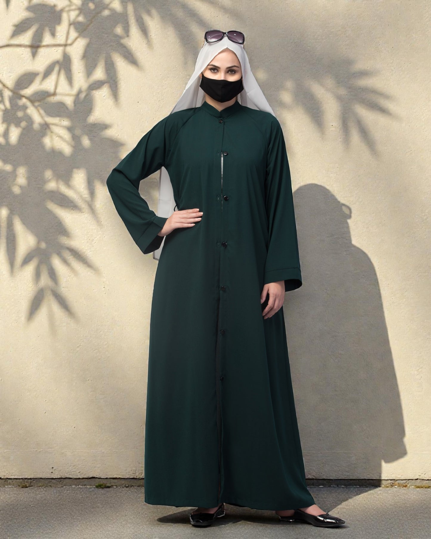 Front Open Abaya In Firdaus fabric With Pockets & Belt