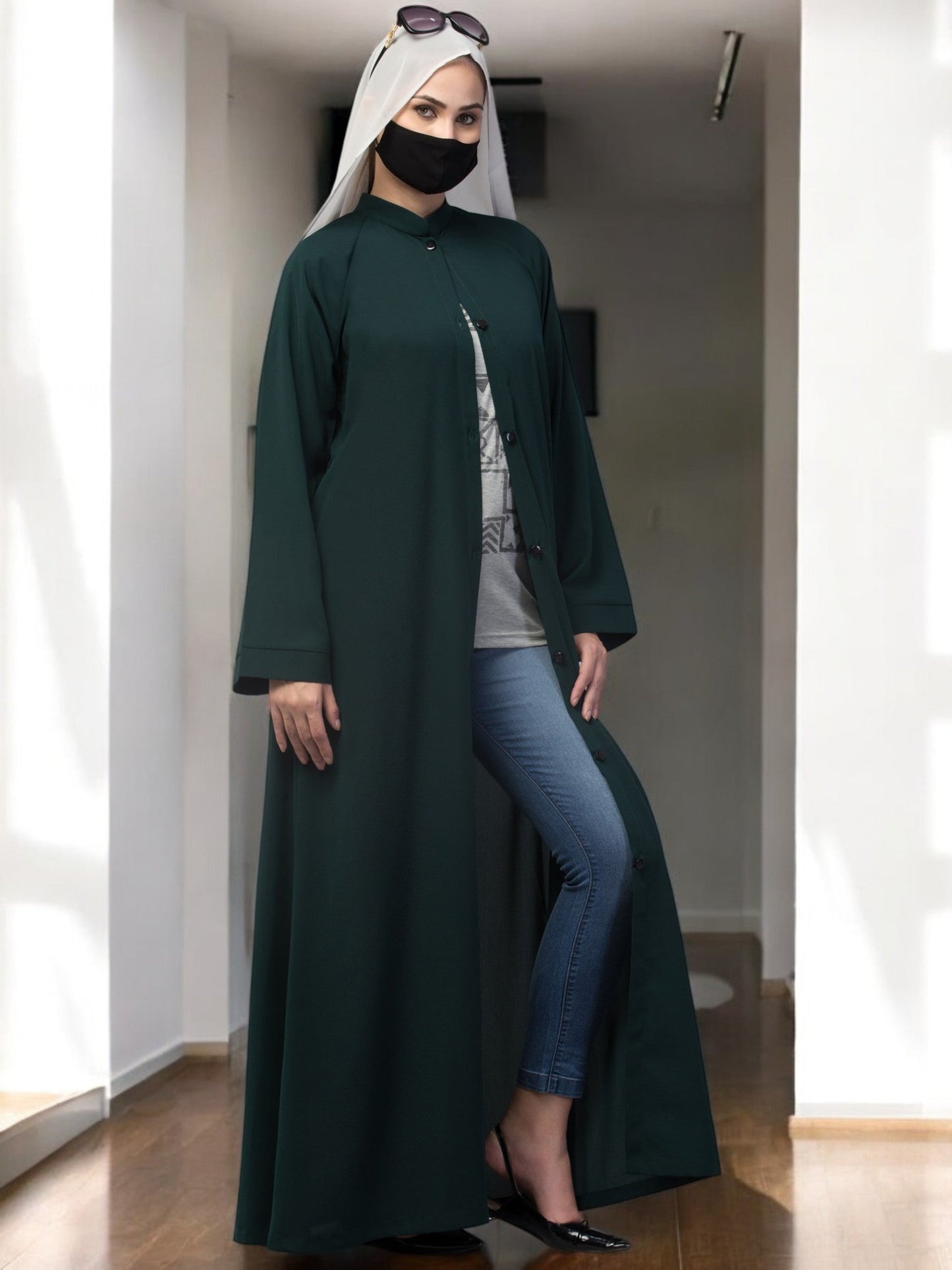 Front Open Abaya With Side Pockets