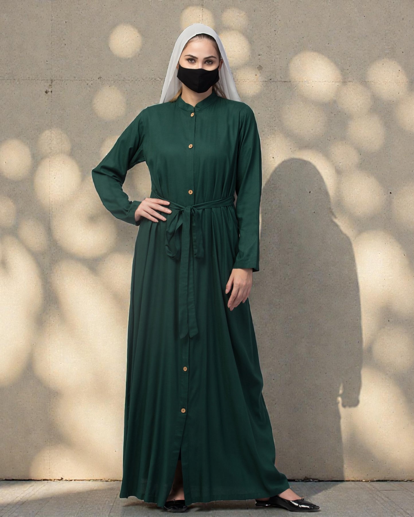 Front Open Abaya In Rayon fabric With Pockets