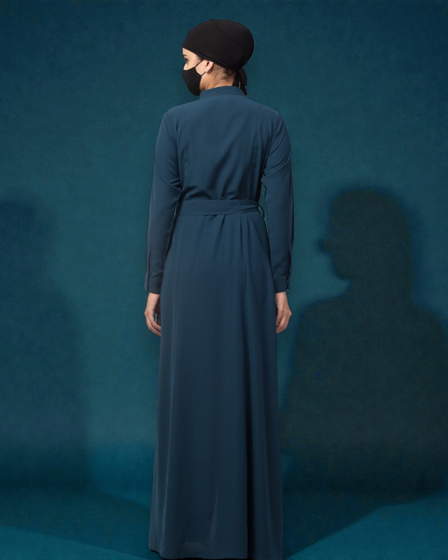 Front Open Abaya Like Dress With Matching Belt