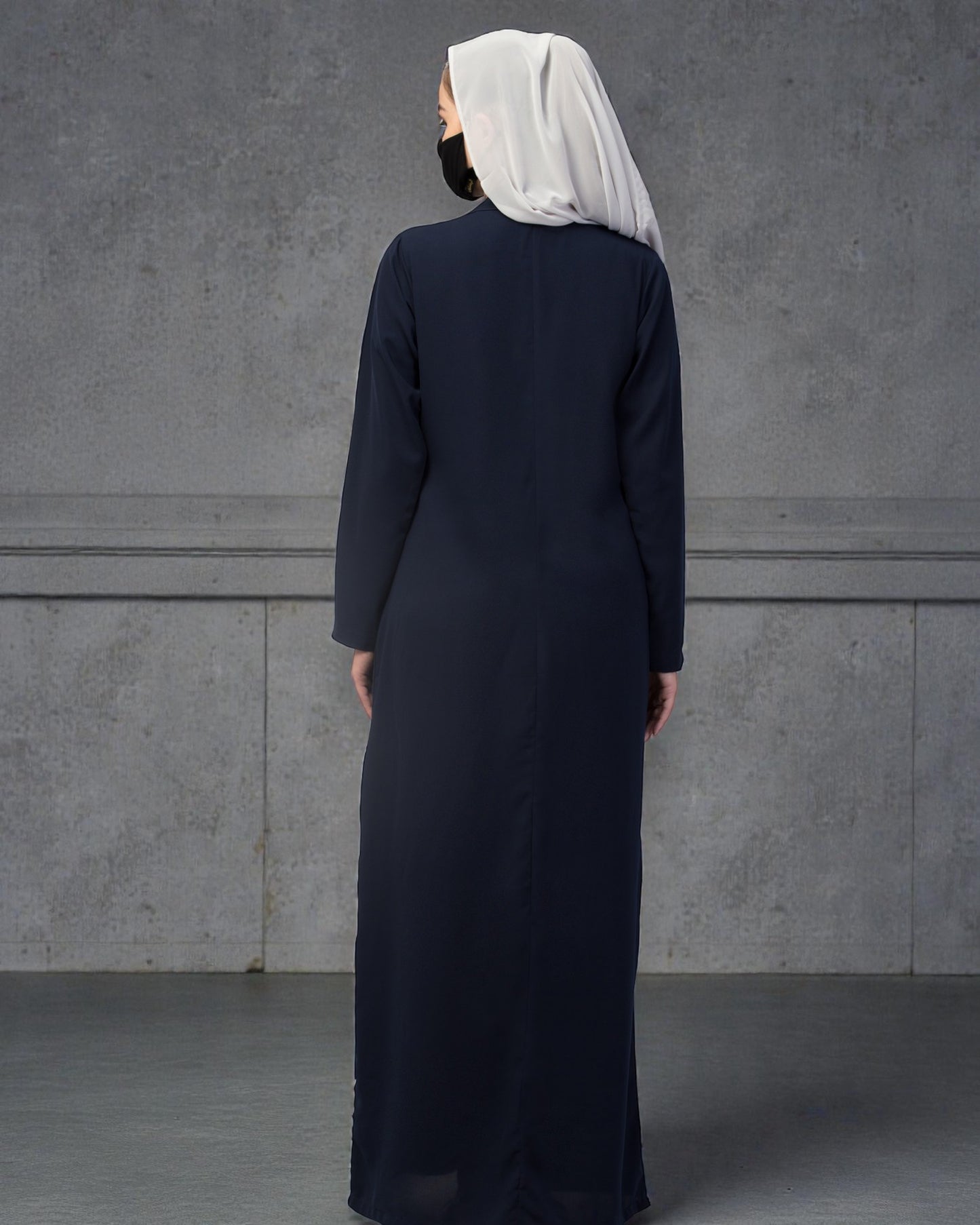 Double Breasted Abaya Style Coat with Front Pockets