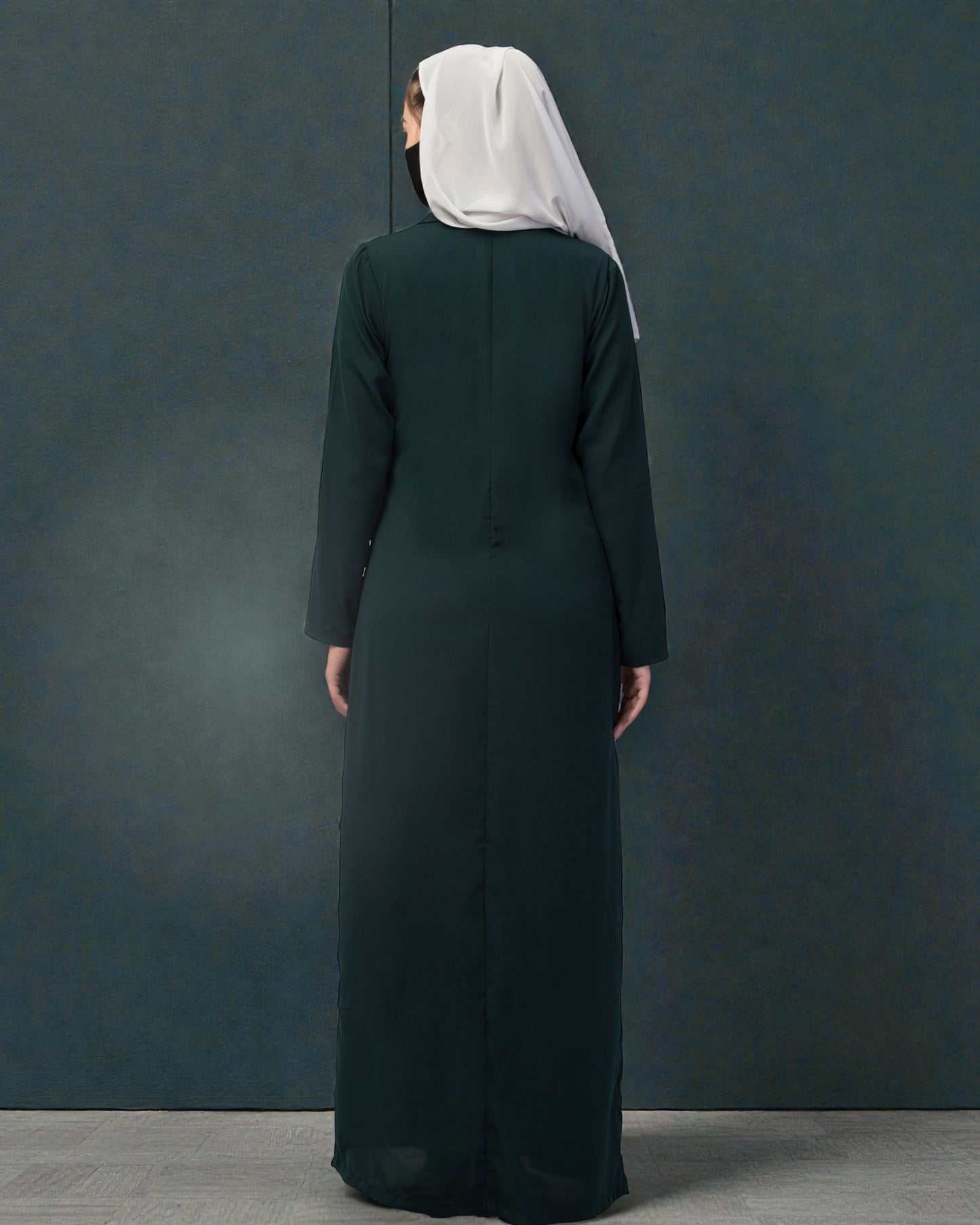 Double Breasted Abaya Style Coat with Front Pockets