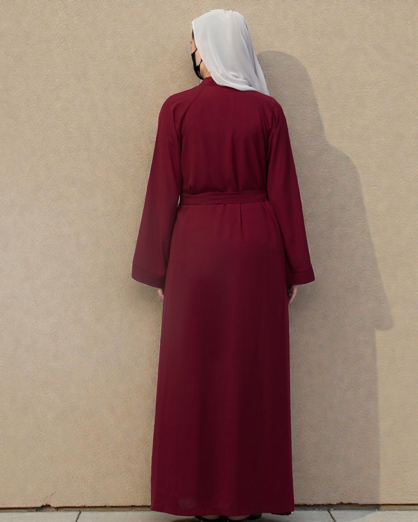 Front Open Abaya In Firdaus fabric With Pockets & Belt