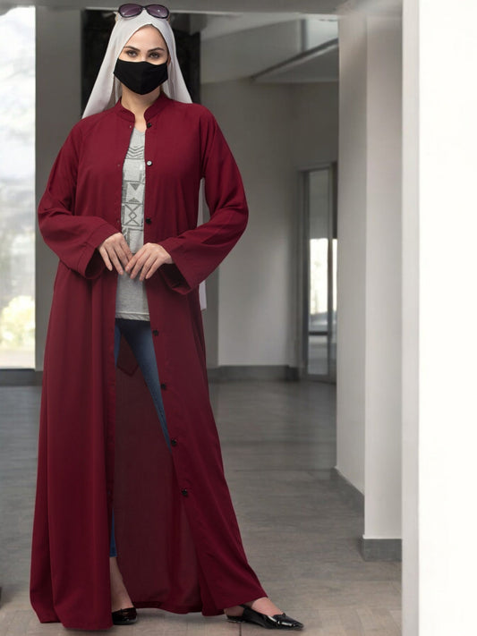 Front Open Abaya With Side Pockets