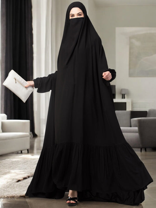 Very Loose Fit-Full Length- Single Piece Jilbab With Adjustable Mouthpiece