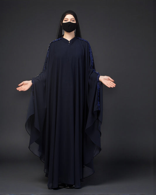 Plain Color Irani Kaftan With Ruffles.