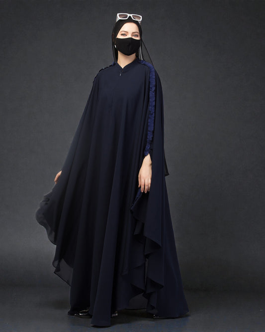 Plain Color Irani Kaftan With Ruffles.