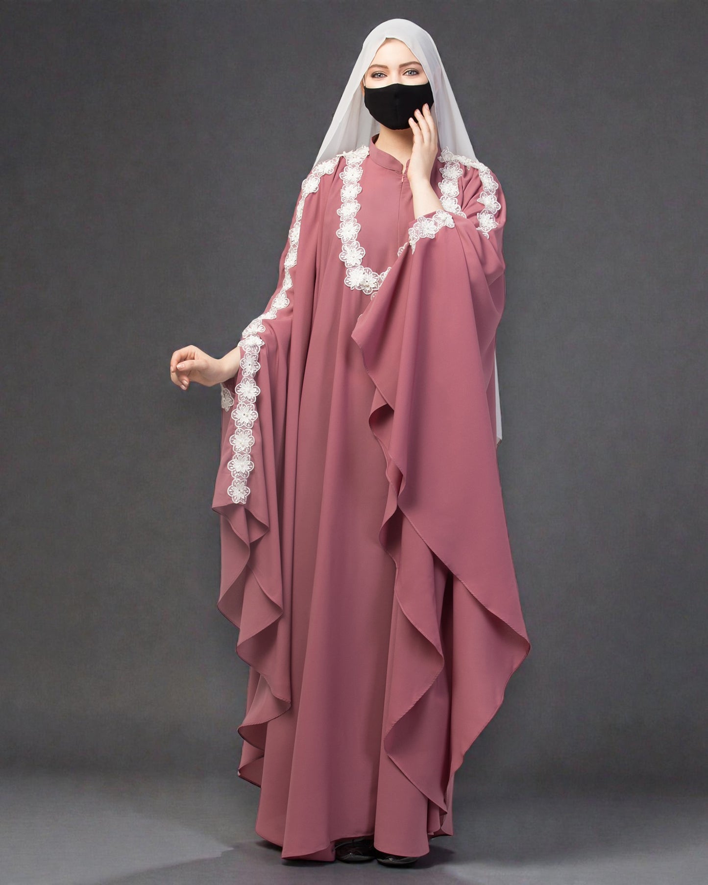 Irani Kaftan With Beautiful Floral Lacework