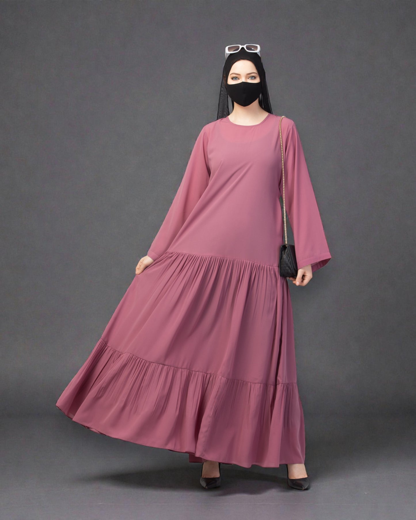 Three Tiered Maxi Dress With Frills
