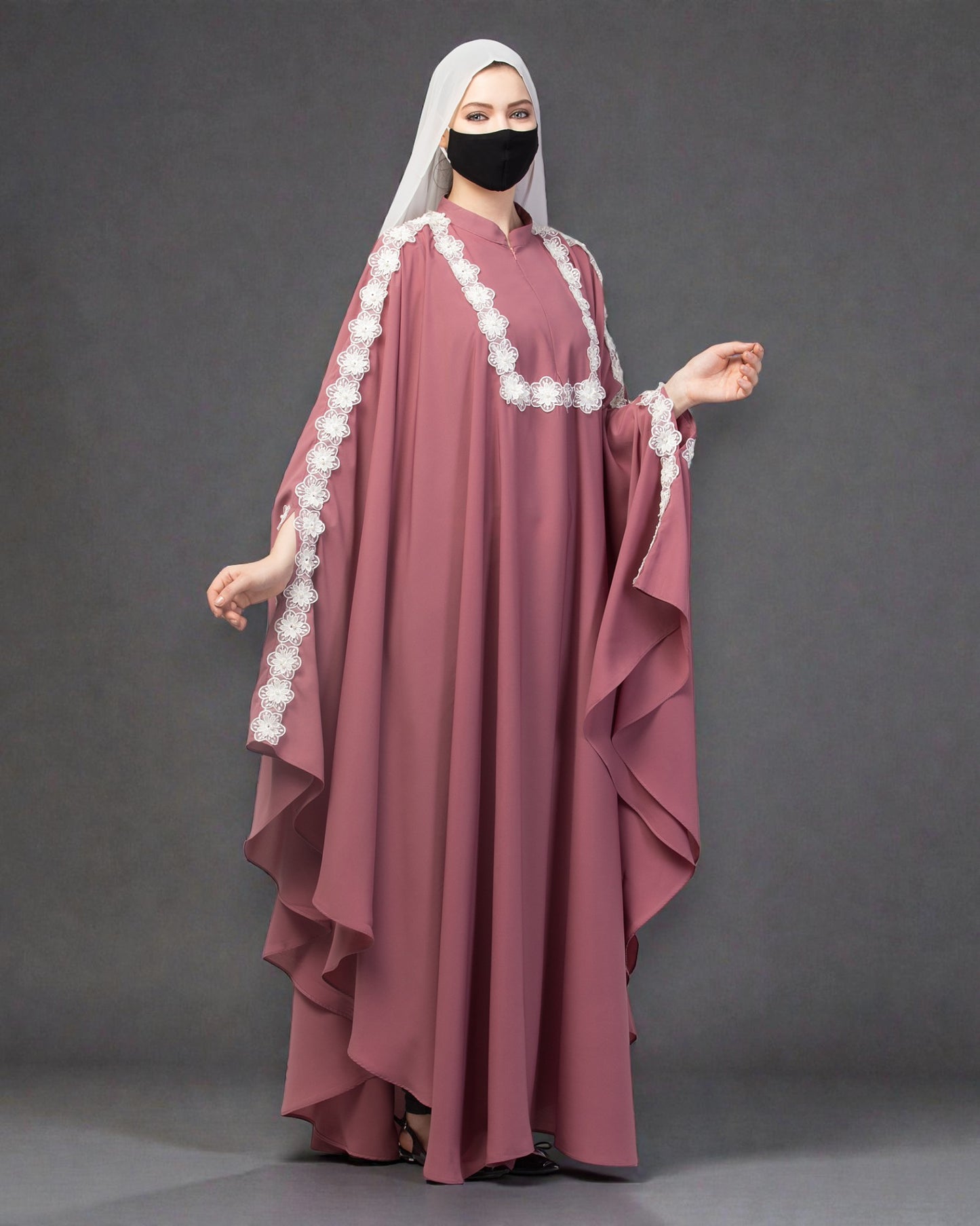 Irani Kaftan With Beautiful Floral Lacework