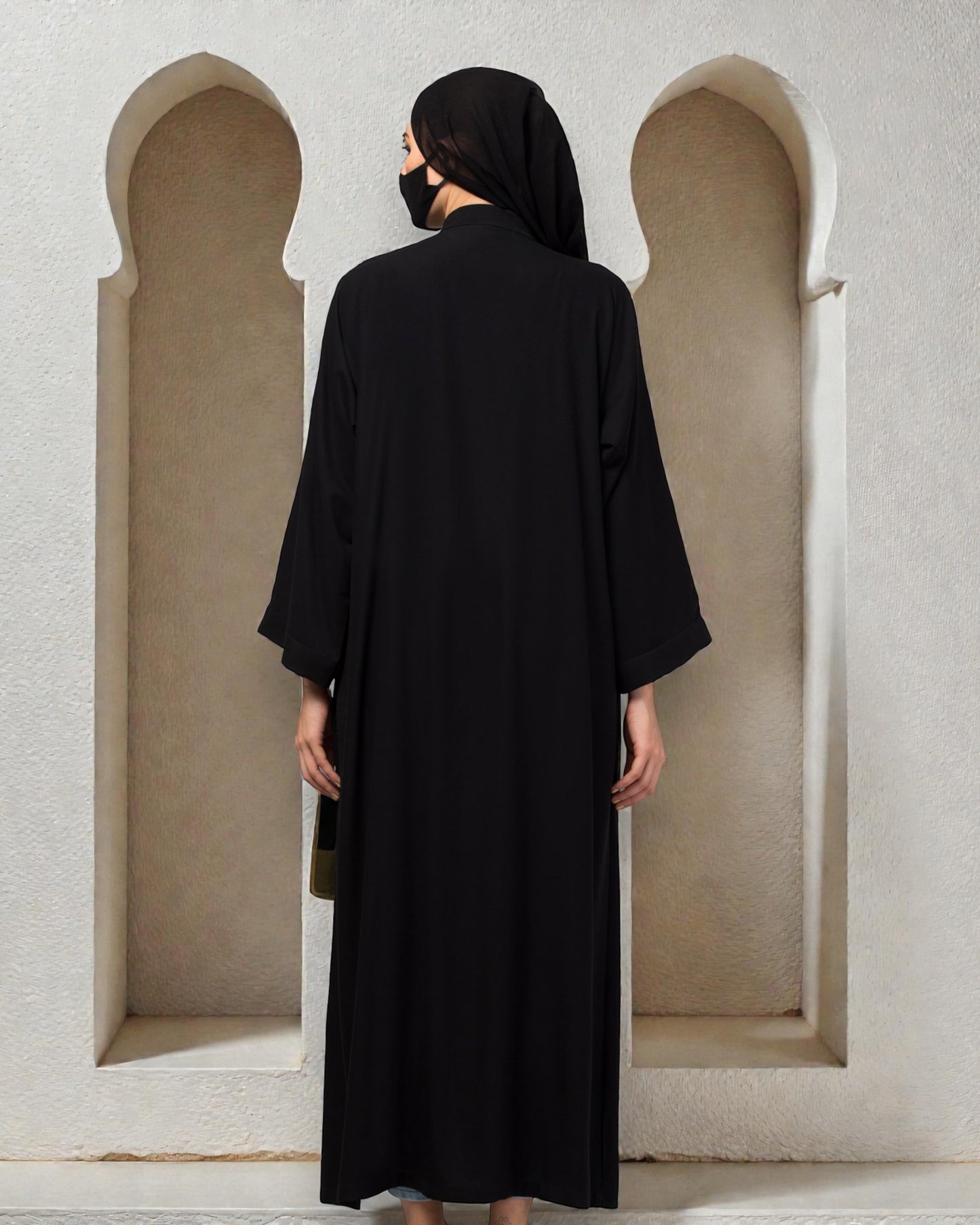 Front Open Abaya: Exquisite Handwork Embellishments and Kimono Sleeves