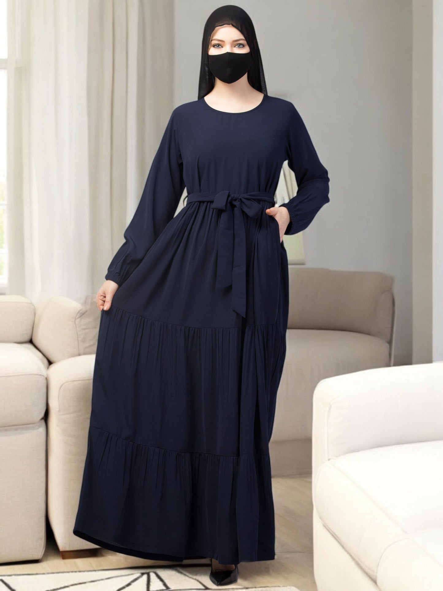 Four Tiered Abaya With Frills