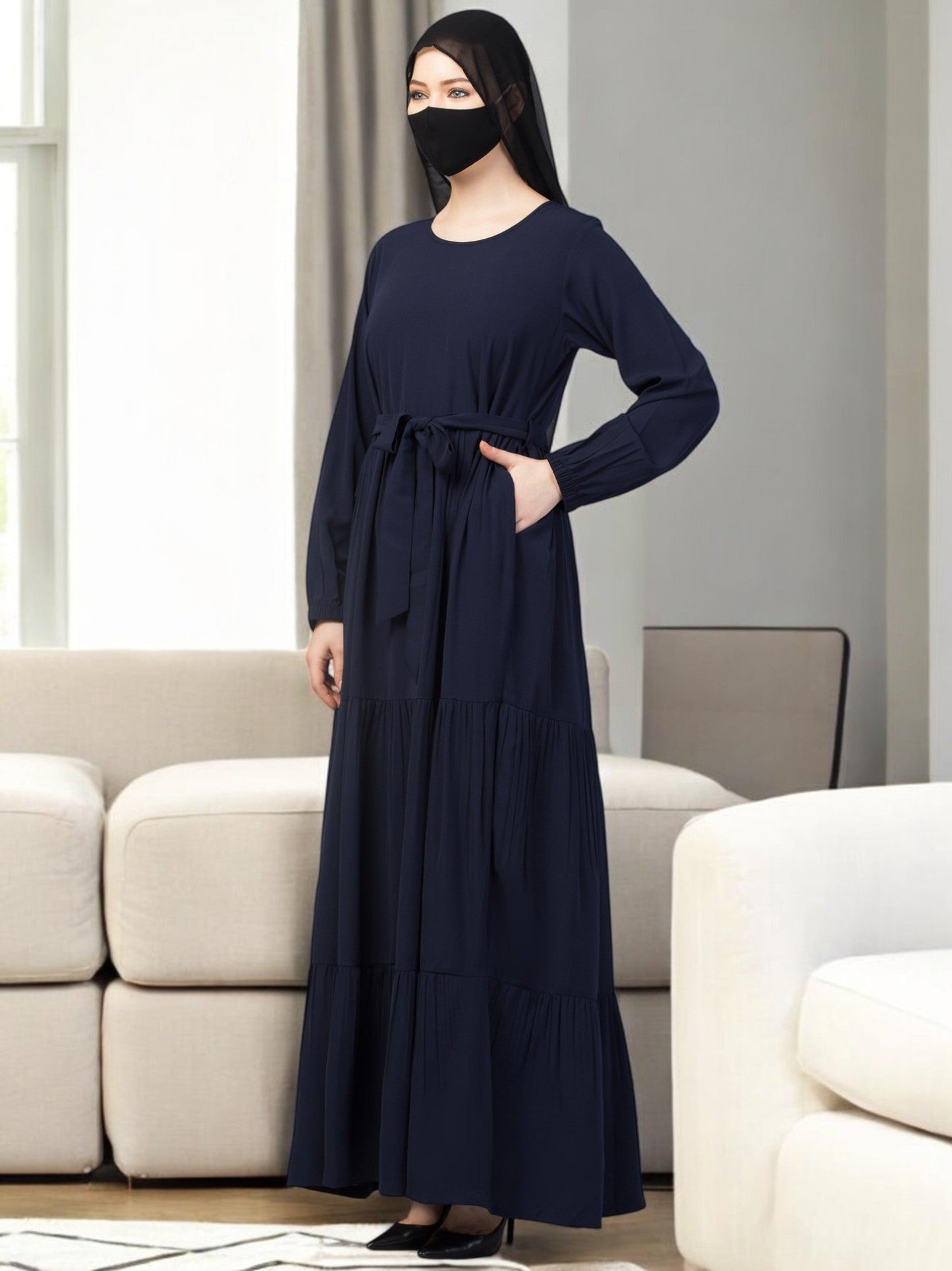 Four Tiered Abaya With Frills