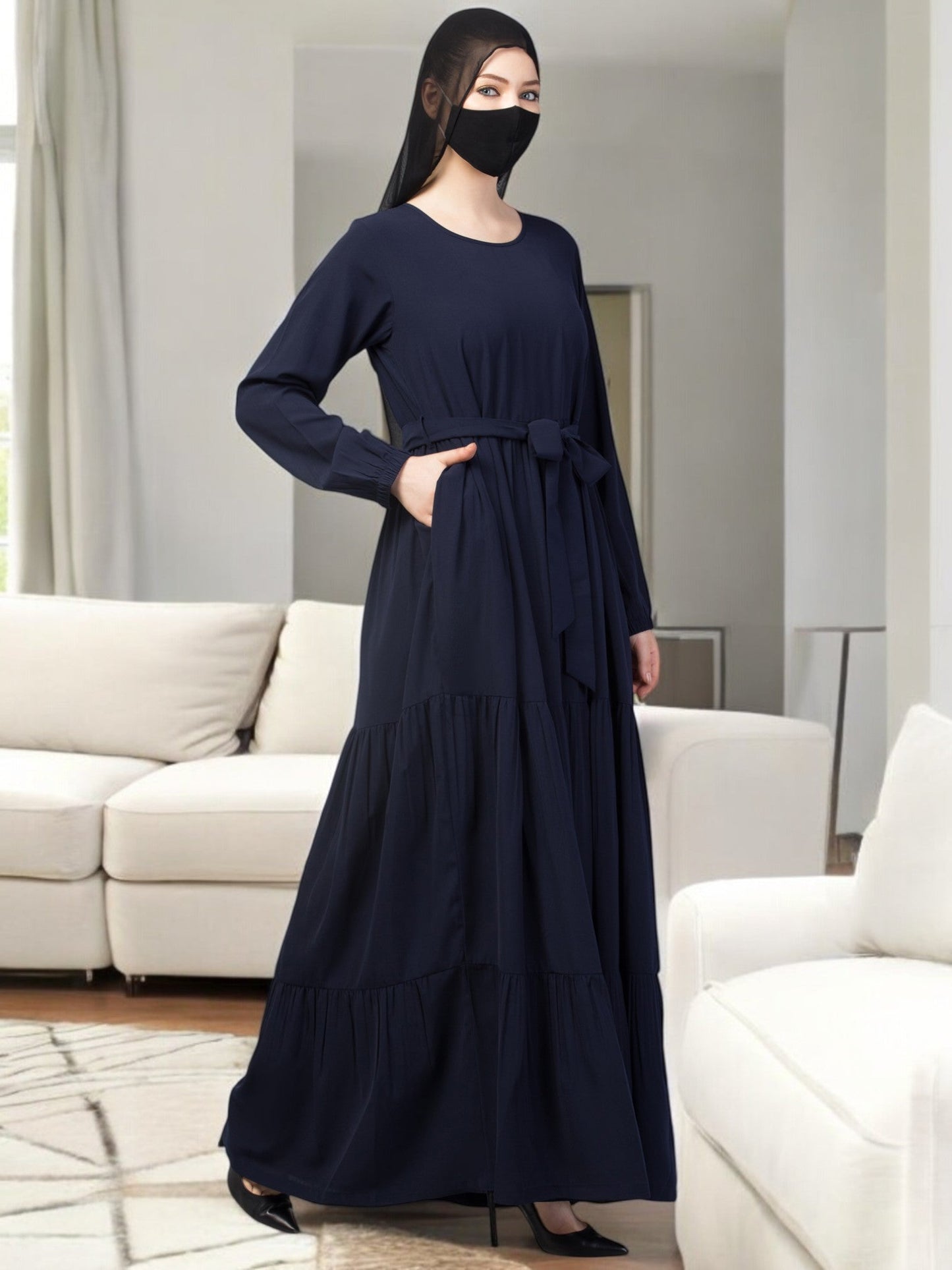 Four Tiered Abaya With Frills
