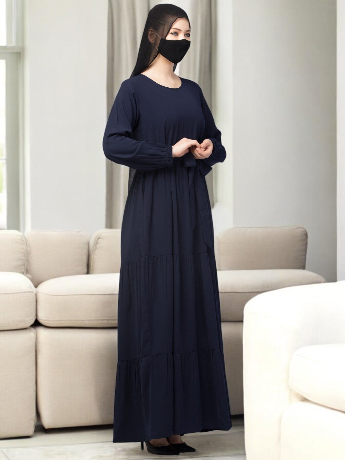 Four Tiered Abaya With Frills
