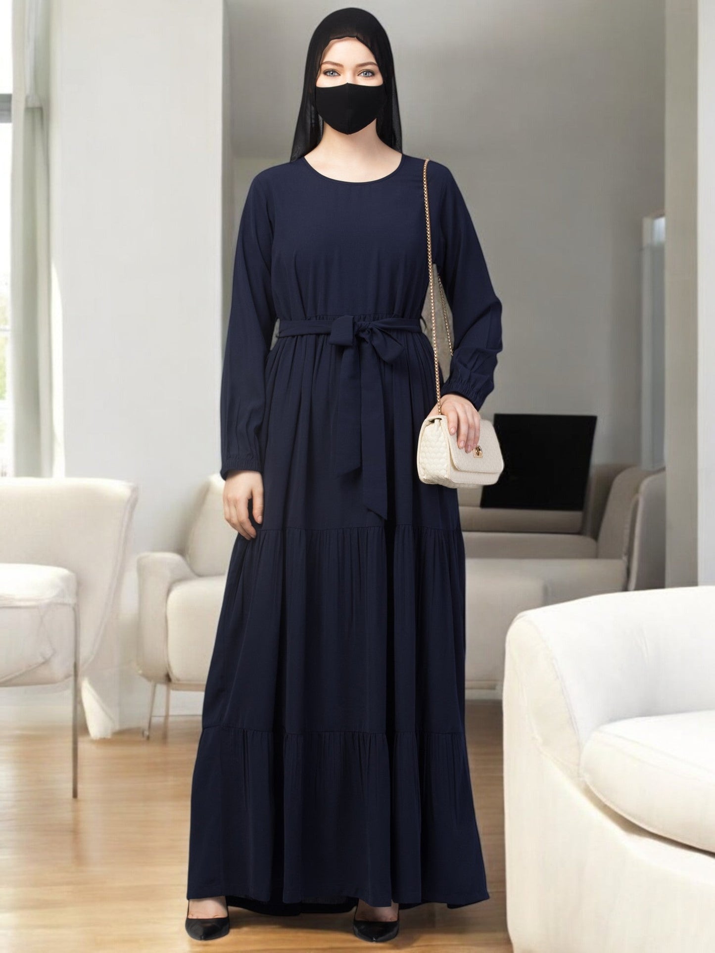 Four Tiered Abaya With Frills