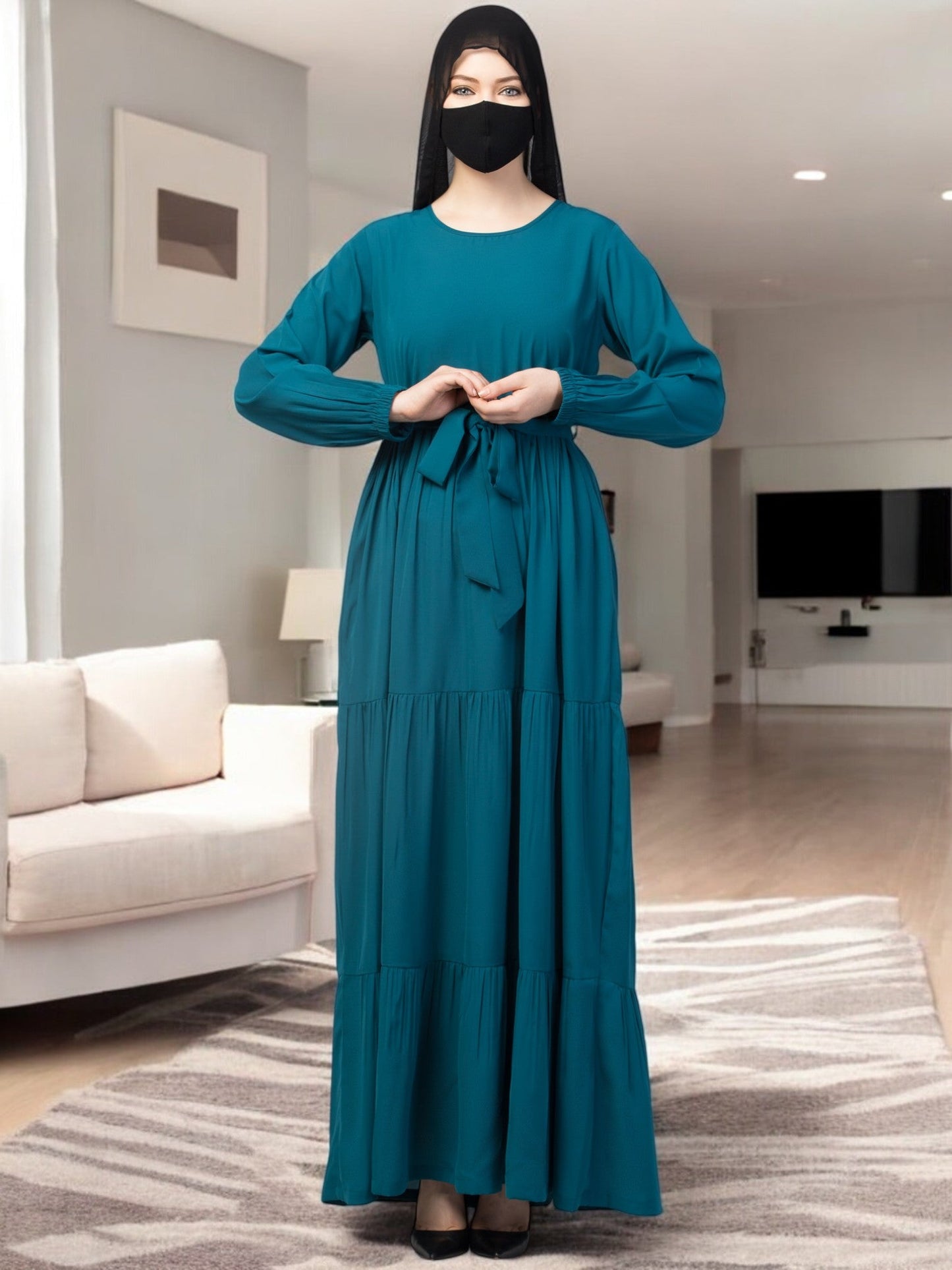 Four Tiered Abaya With Frills