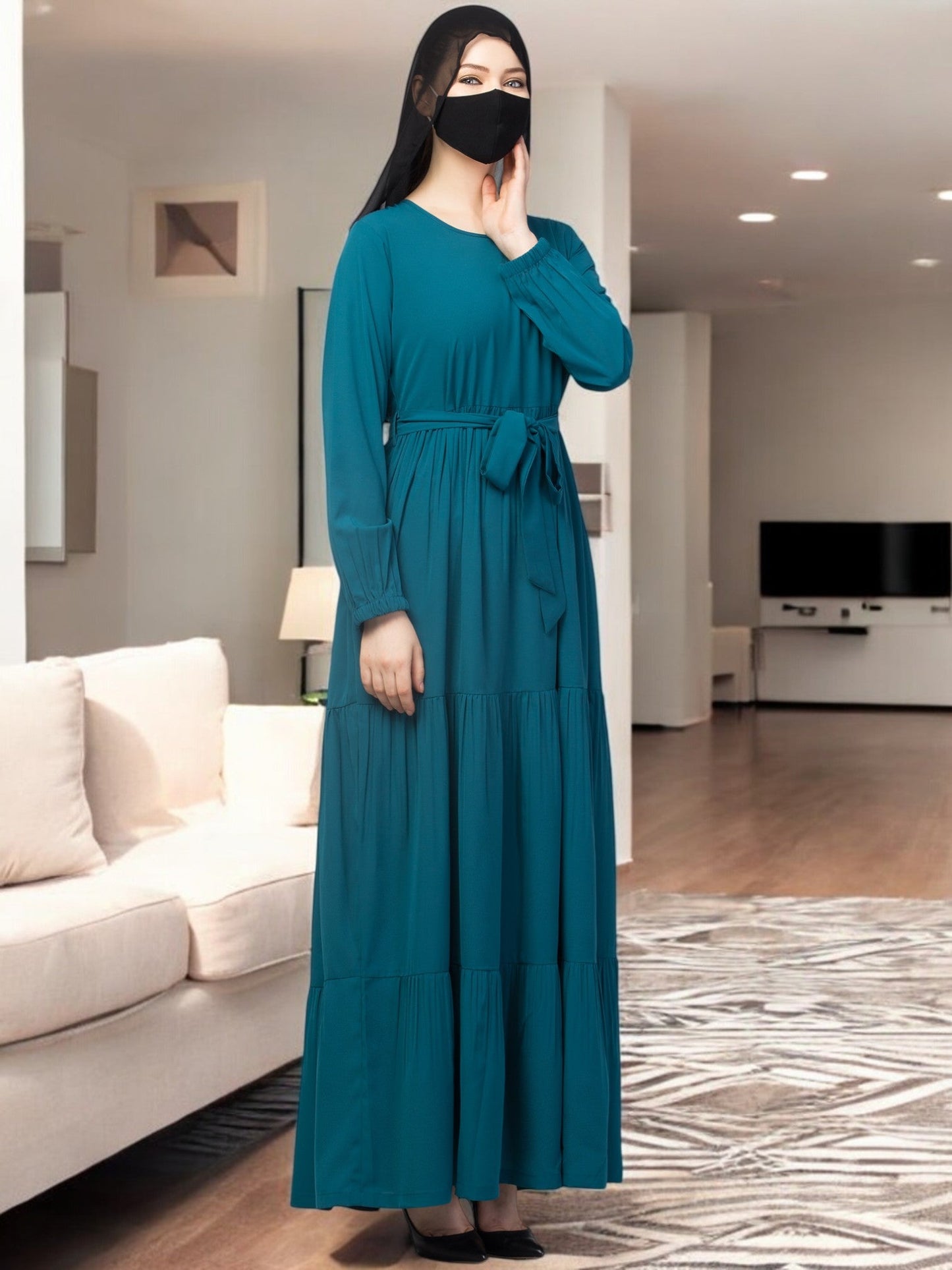 Four Tiered Abaya With Frills