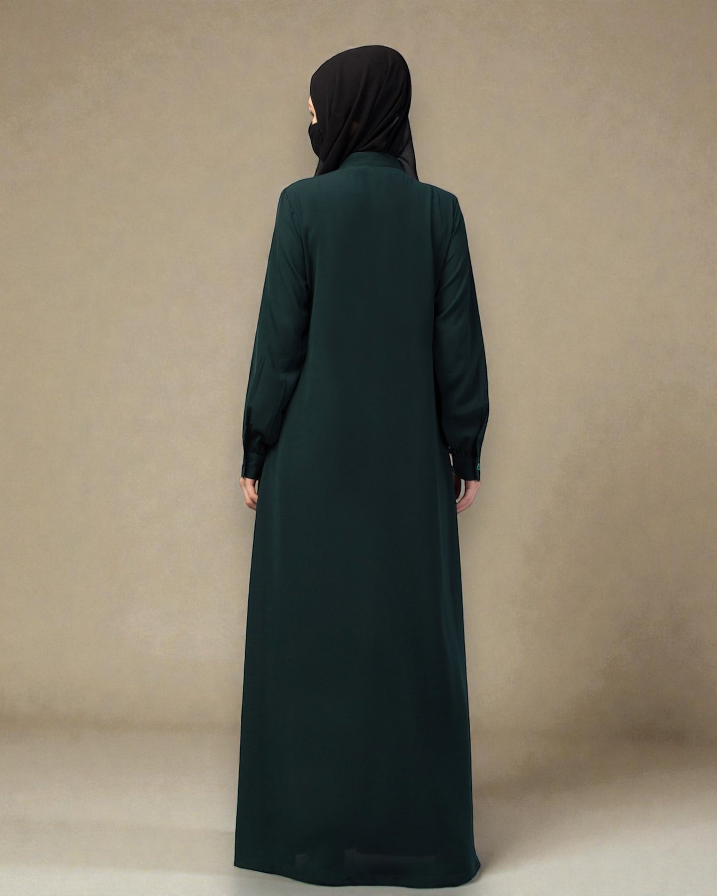Front Open Abaya With Cuff & Placket