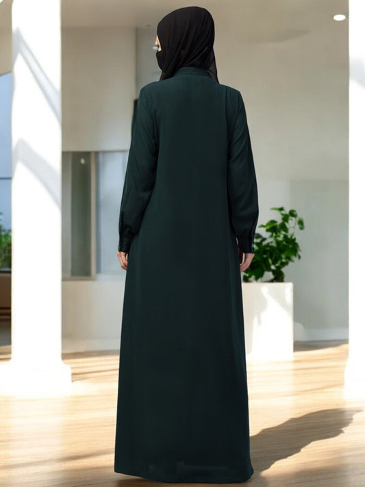 Front Open Abaya With Cuff & Placket