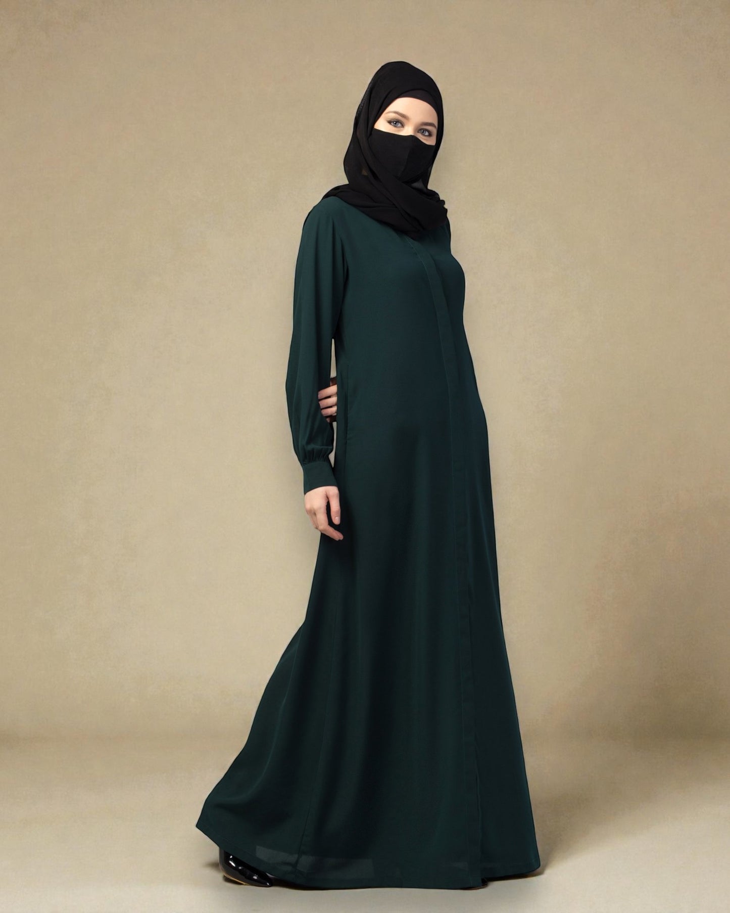 Front Open Abaya With Cuff & Placket