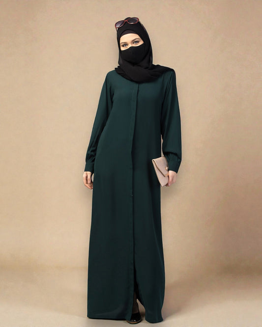 Front Open Abaya With Cuff & Placket