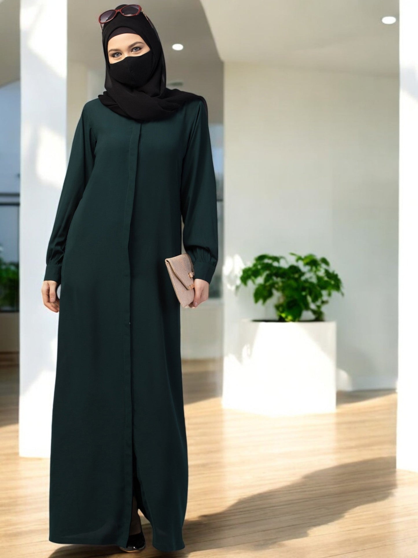 Front Open Abaya With Cuff & Placket