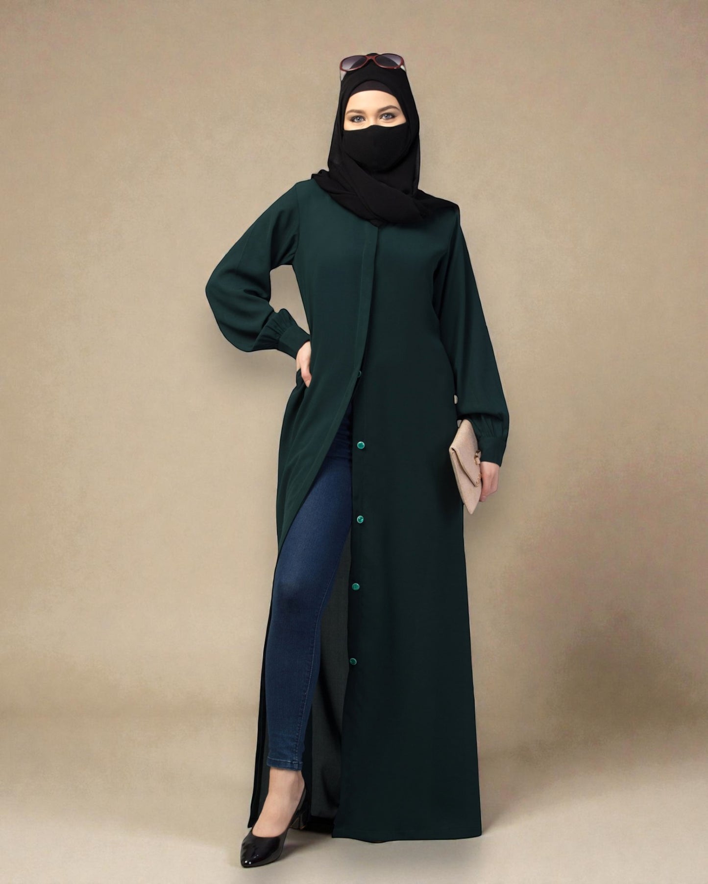 Front Open Abaya With Cuff & Placket
