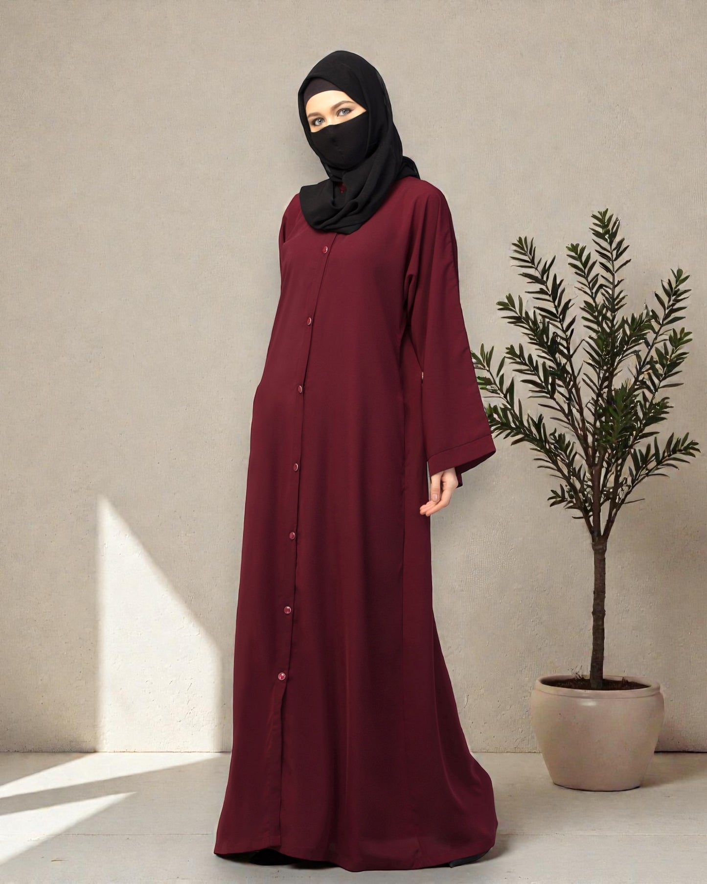 Front Open Abaya With Kimono Sleeves