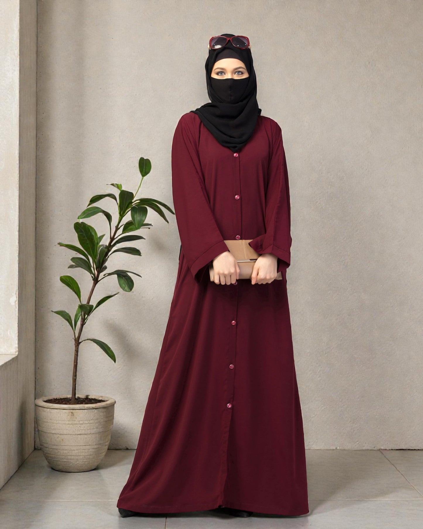 Front Open Abaya With Kimono Sleeves