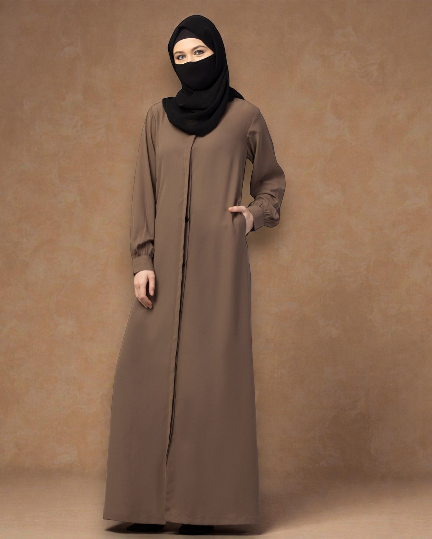 Front Open Abaya With Cuff & Placket
