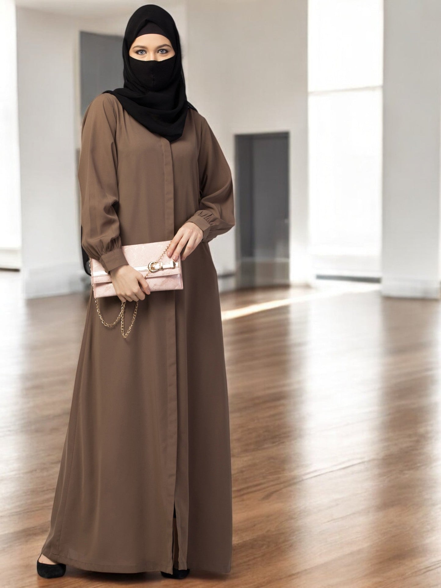 Front Open Abaya With Cuff & Placket
