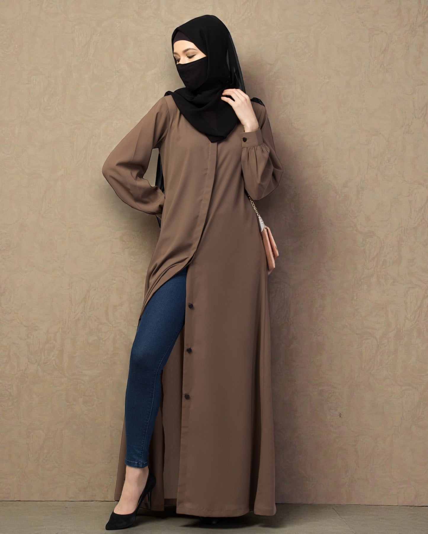 Front Open Abaya With Cuff & Placket