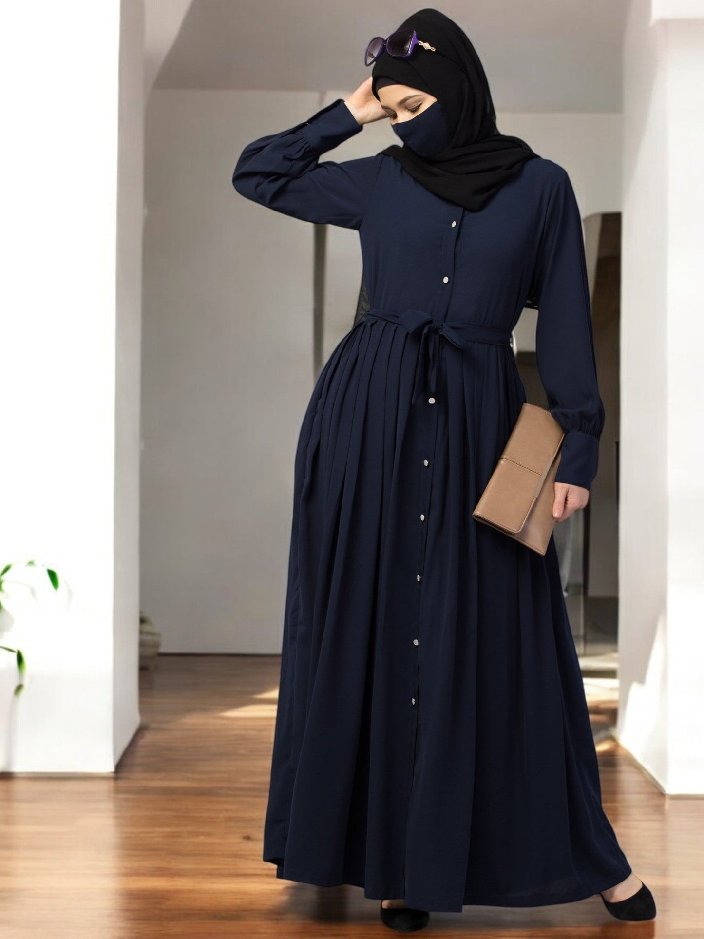 Front Open- Designer Abaya With Pleats