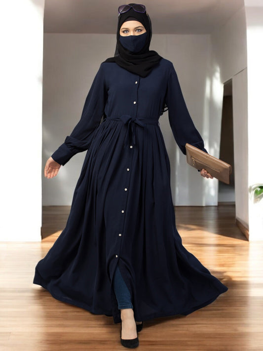 Front Open- Designer Abaya With Pleats