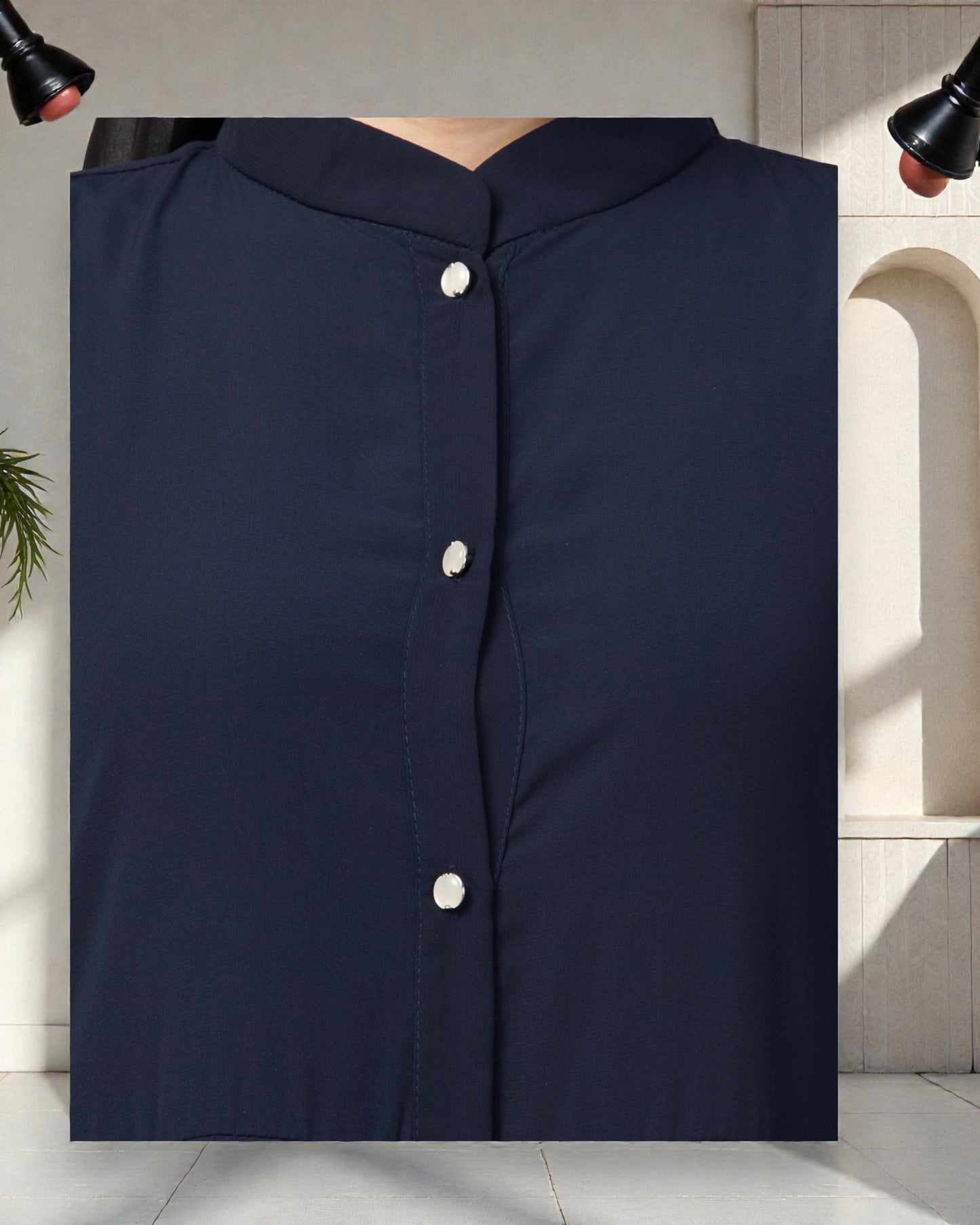 Front Open- Designer Dress In Abaya Fit With Pleats