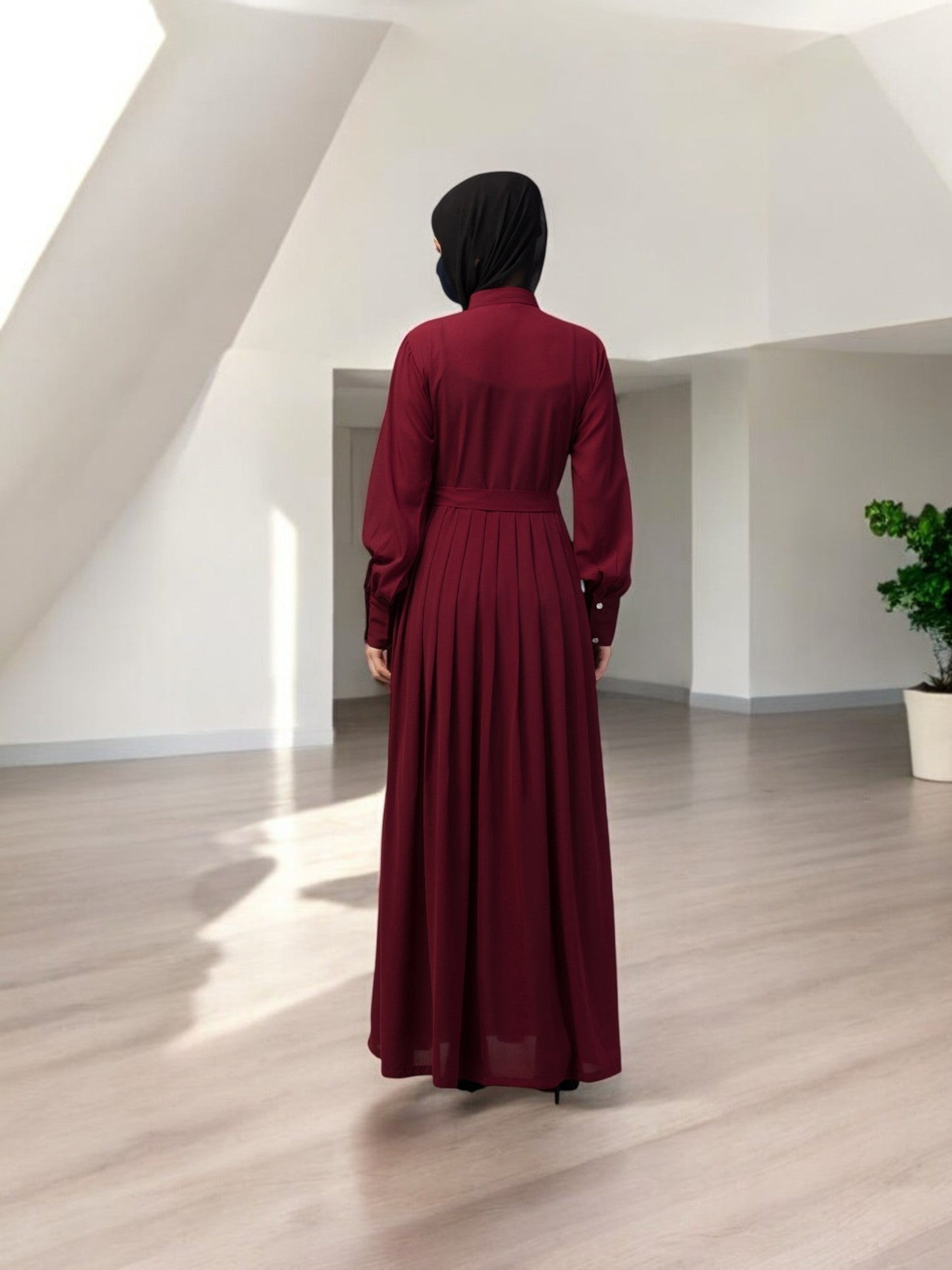 Front Open- Designer Abaya With Pleats