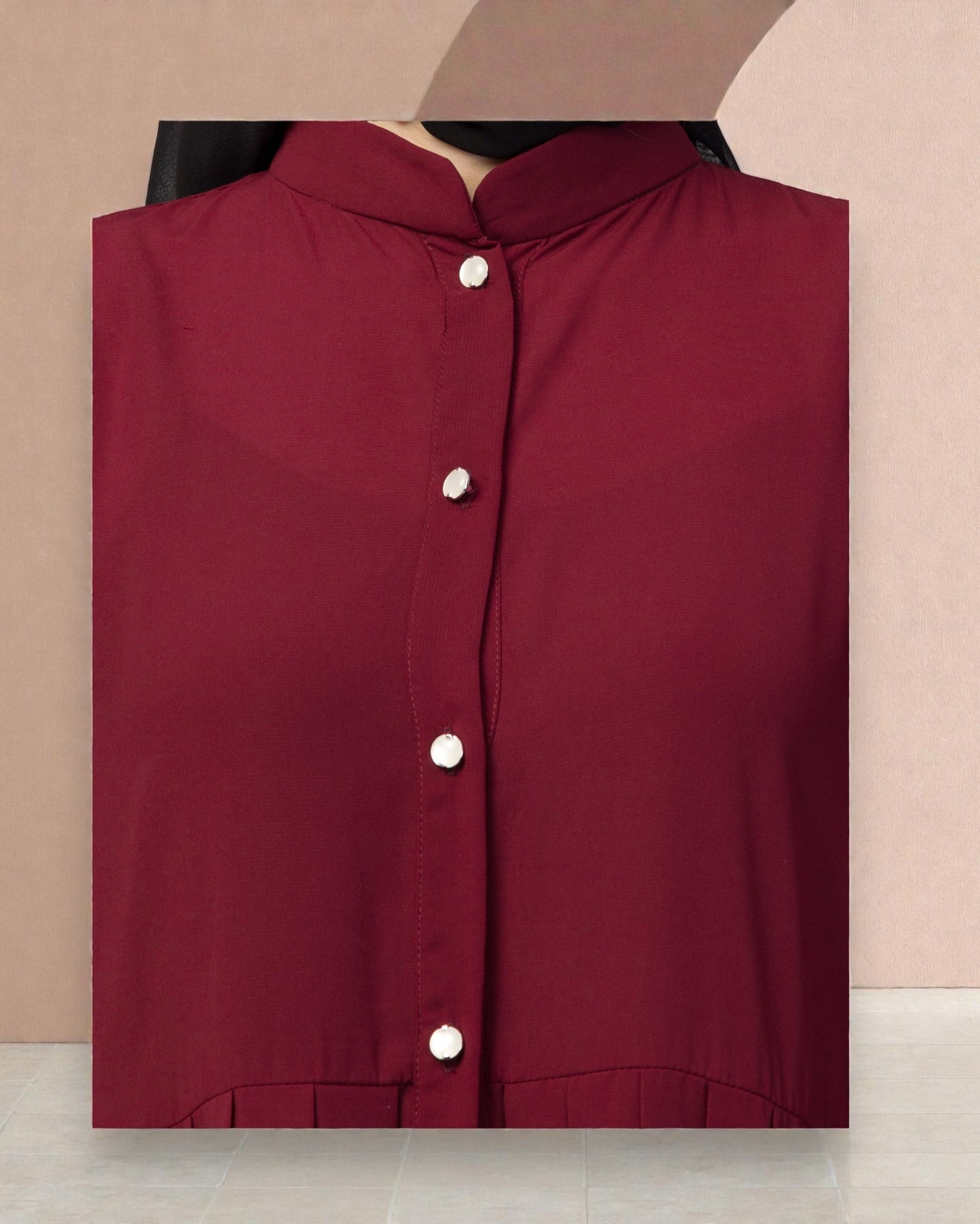 Front Open- Designer Dress In Abaya Fit With Pleats