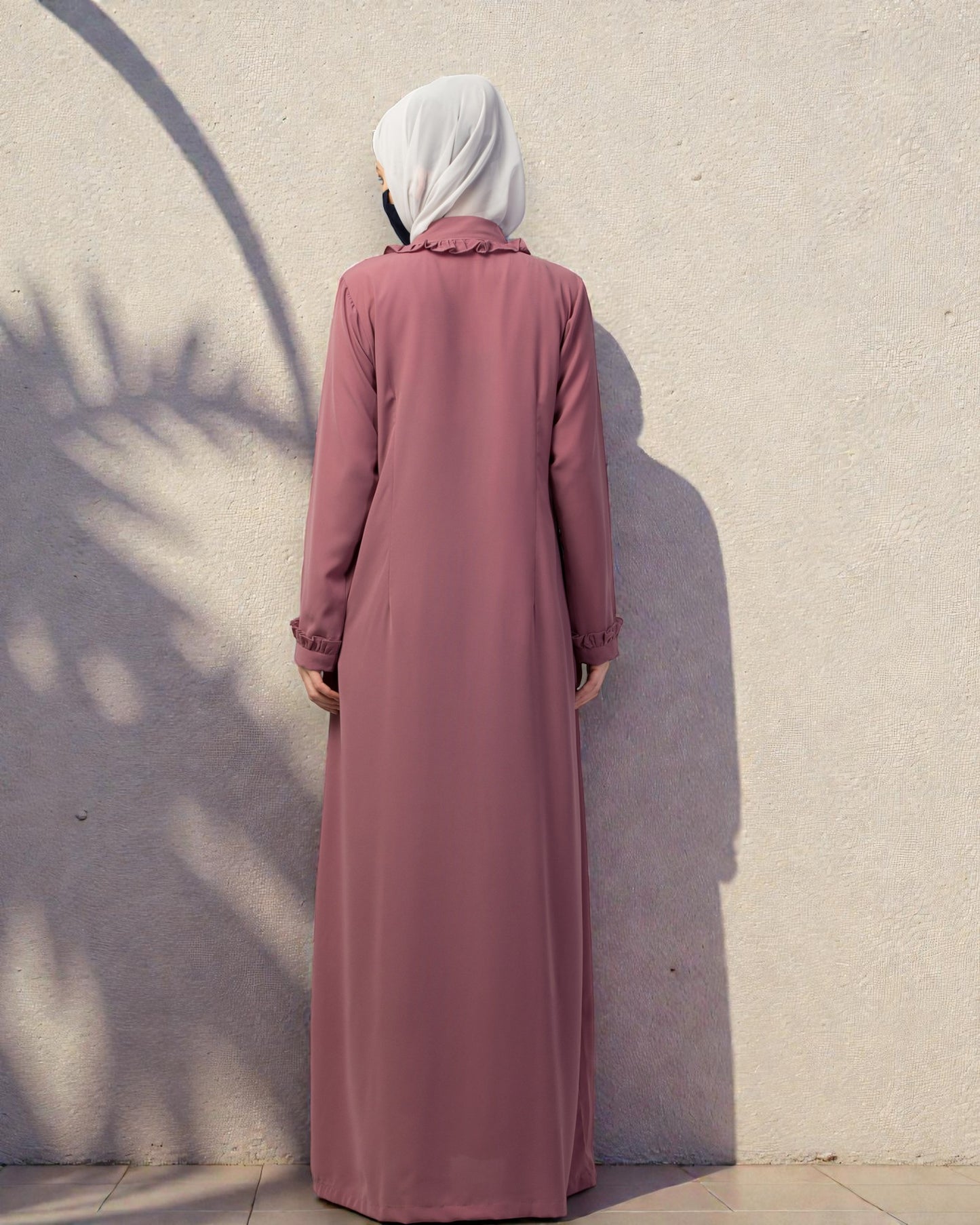 Front Open Abaya With Ruffles