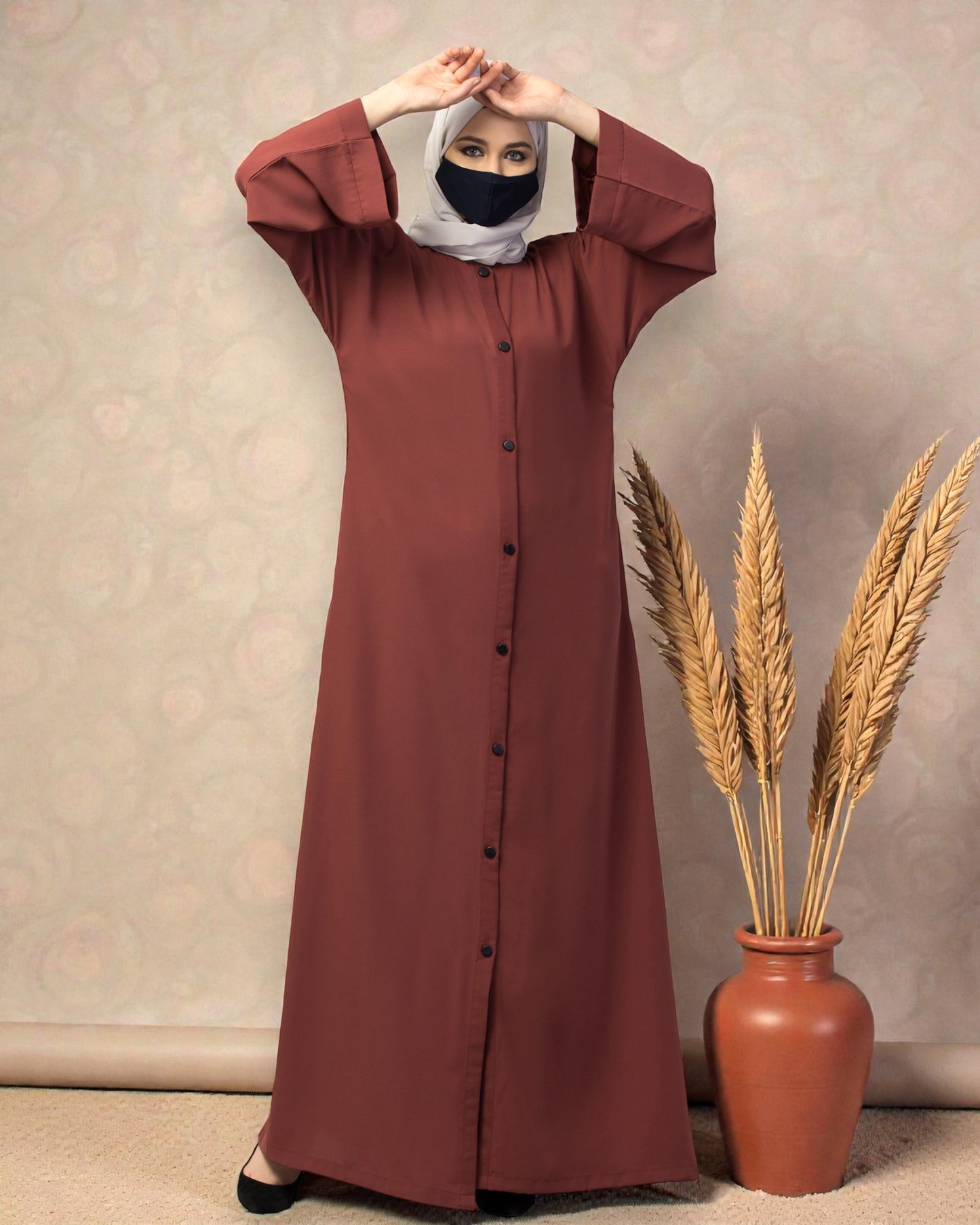 Front Open Abaya With Kimono Sleeves