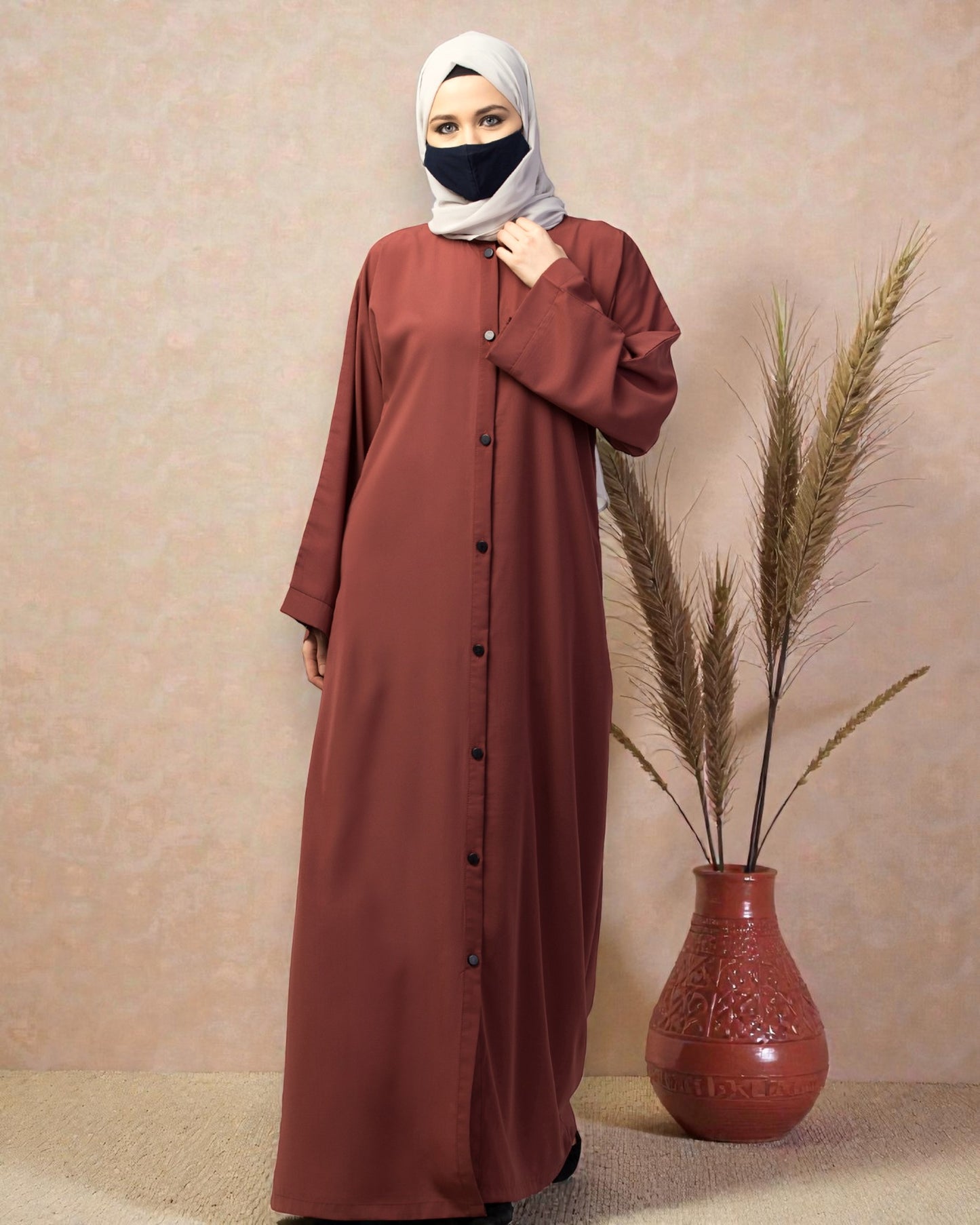 Front Open Abaya With Kimono Sleeves