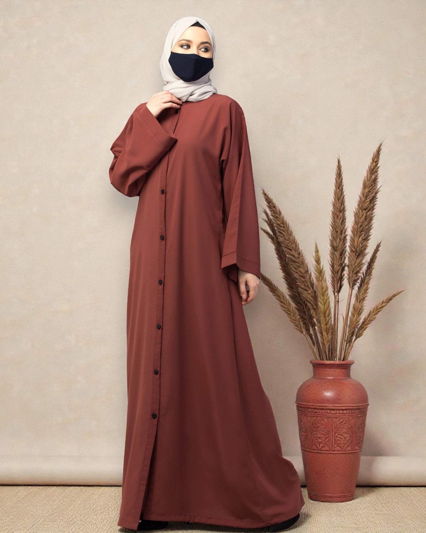 Front Open Abaya With Kimono Sleeves