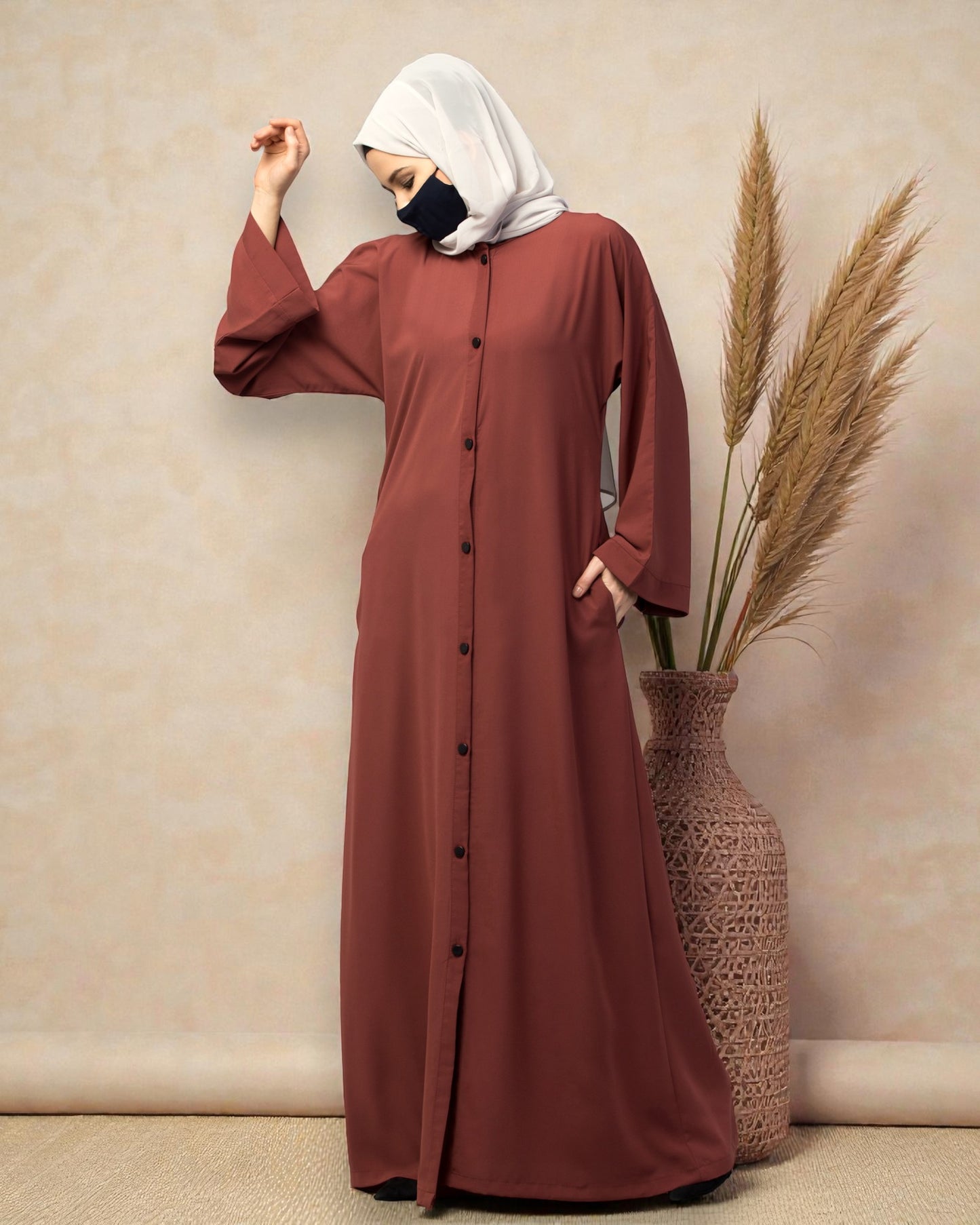 Front Open Abaya With Kimono Sleeves