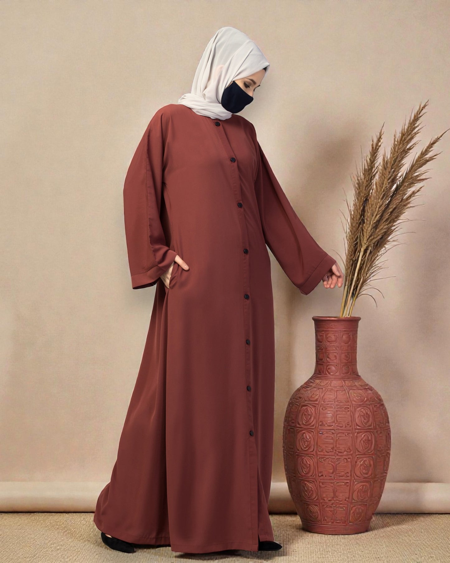 Front Open Abaya With Kimono Sleeves