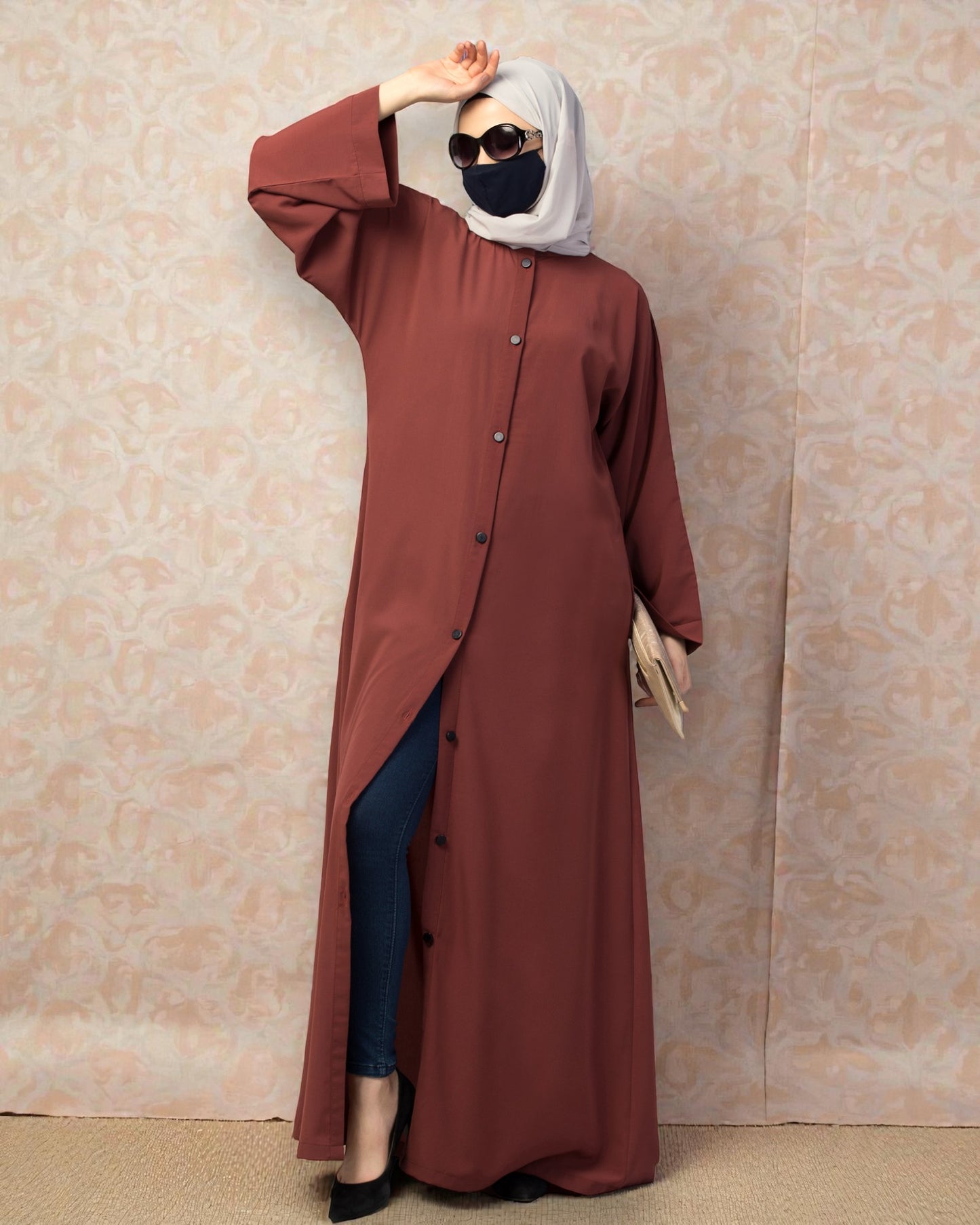 Front Open Abaya With Kimono Sleeves