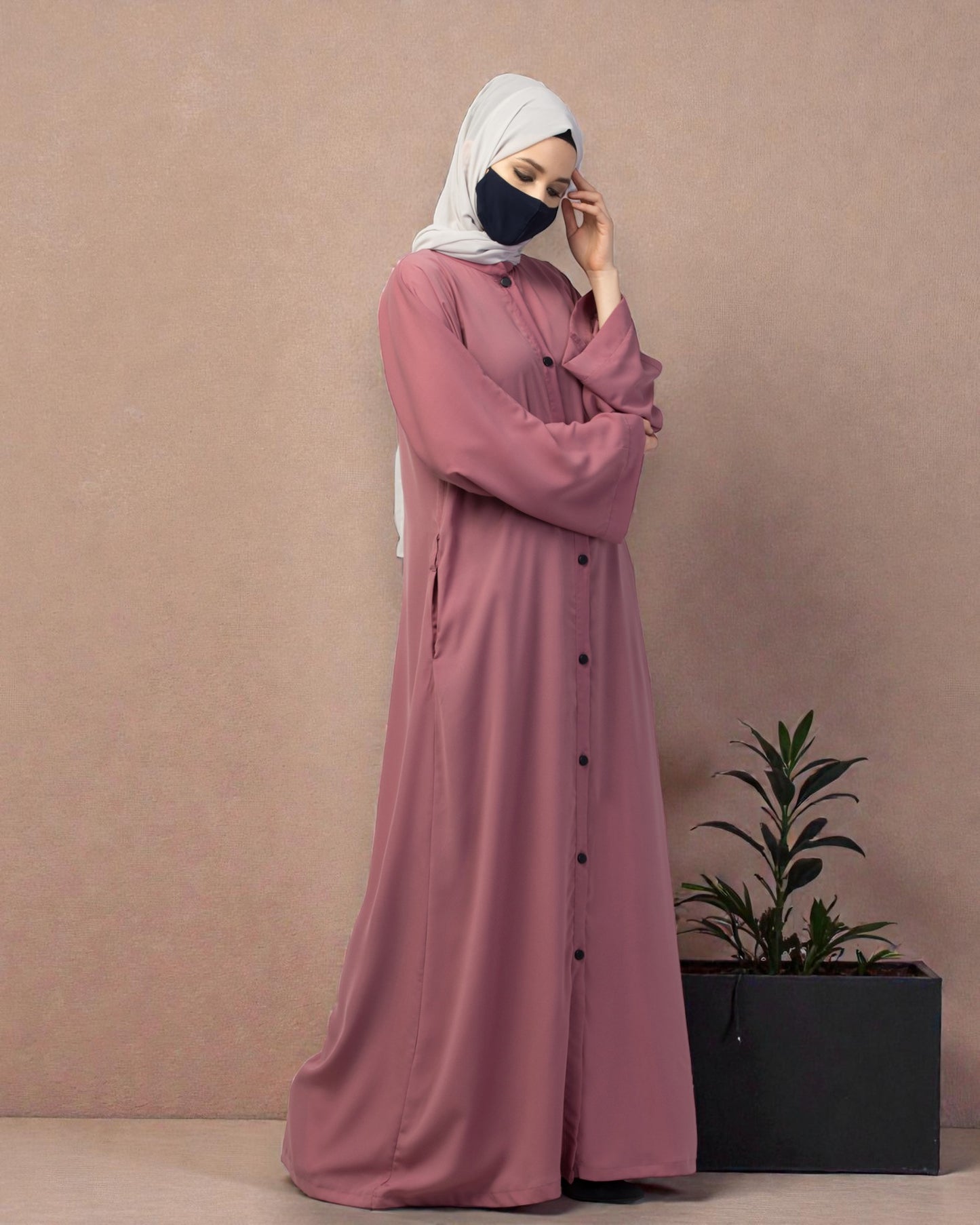 Front Open Abaya With Kimono Sleeves