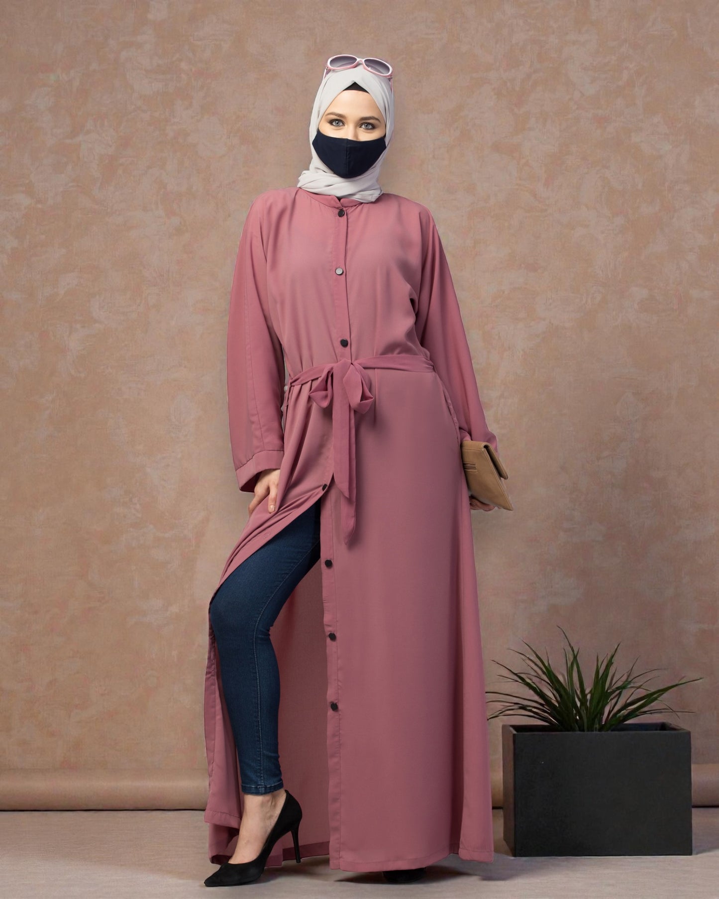 Front Open Abaya With Kimono Sleeves